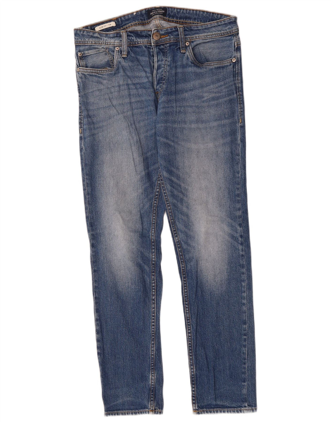 Jack & Jones Herren Tim Slim Jeans W30 L30 Blaue Baumwolle