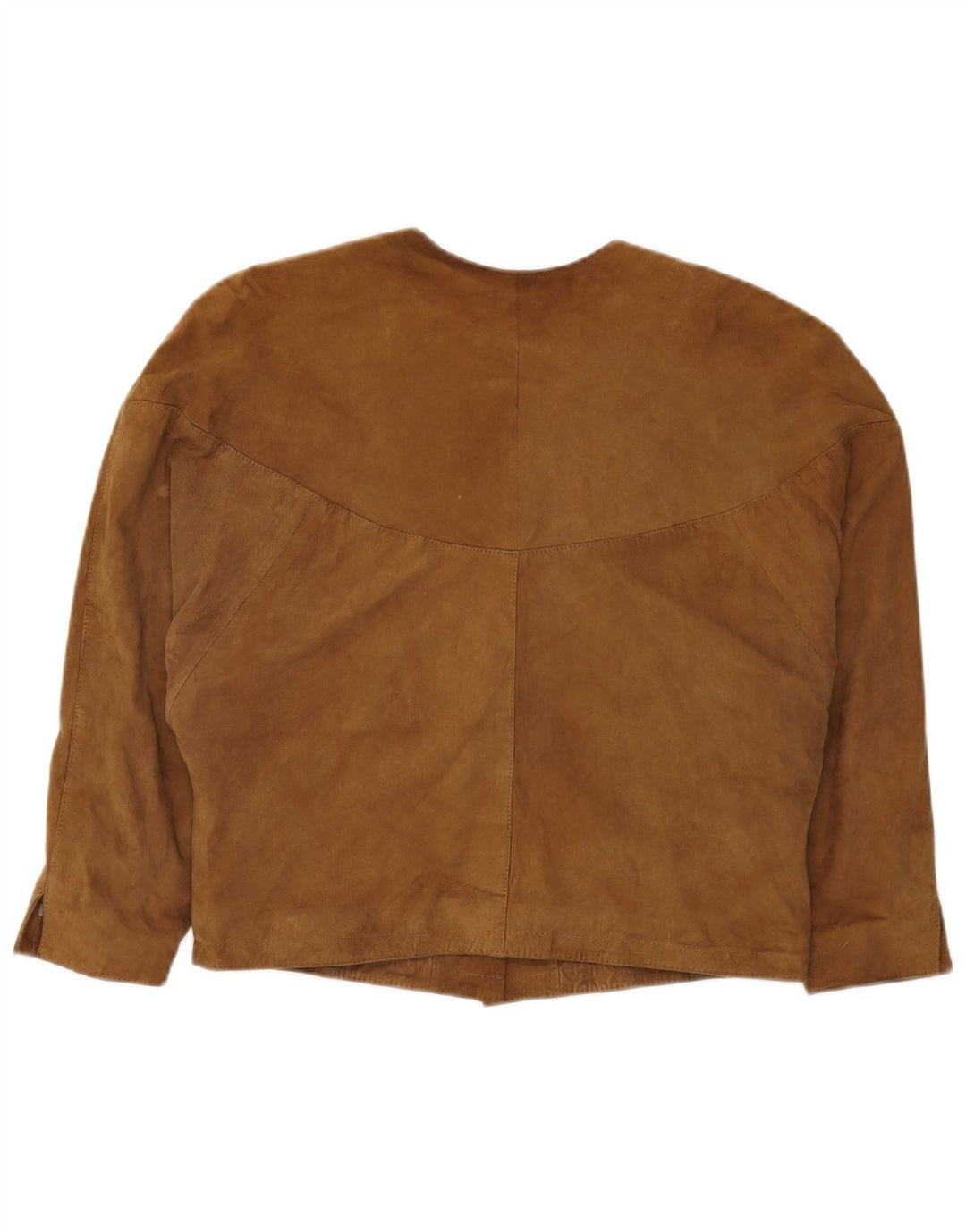 Vintage Damen 4-Knopf-Wildleder-Blazerjacke UK 16 Large Braun