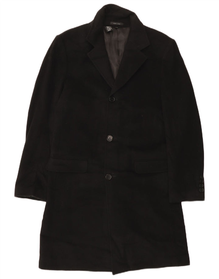 Zara Herrenmantel UK 38 Mittelschwarze Wolle