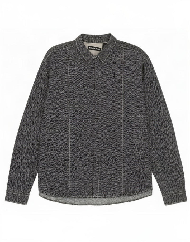 Dkny Herrenhemd 2XL Schwarz Geometrisch