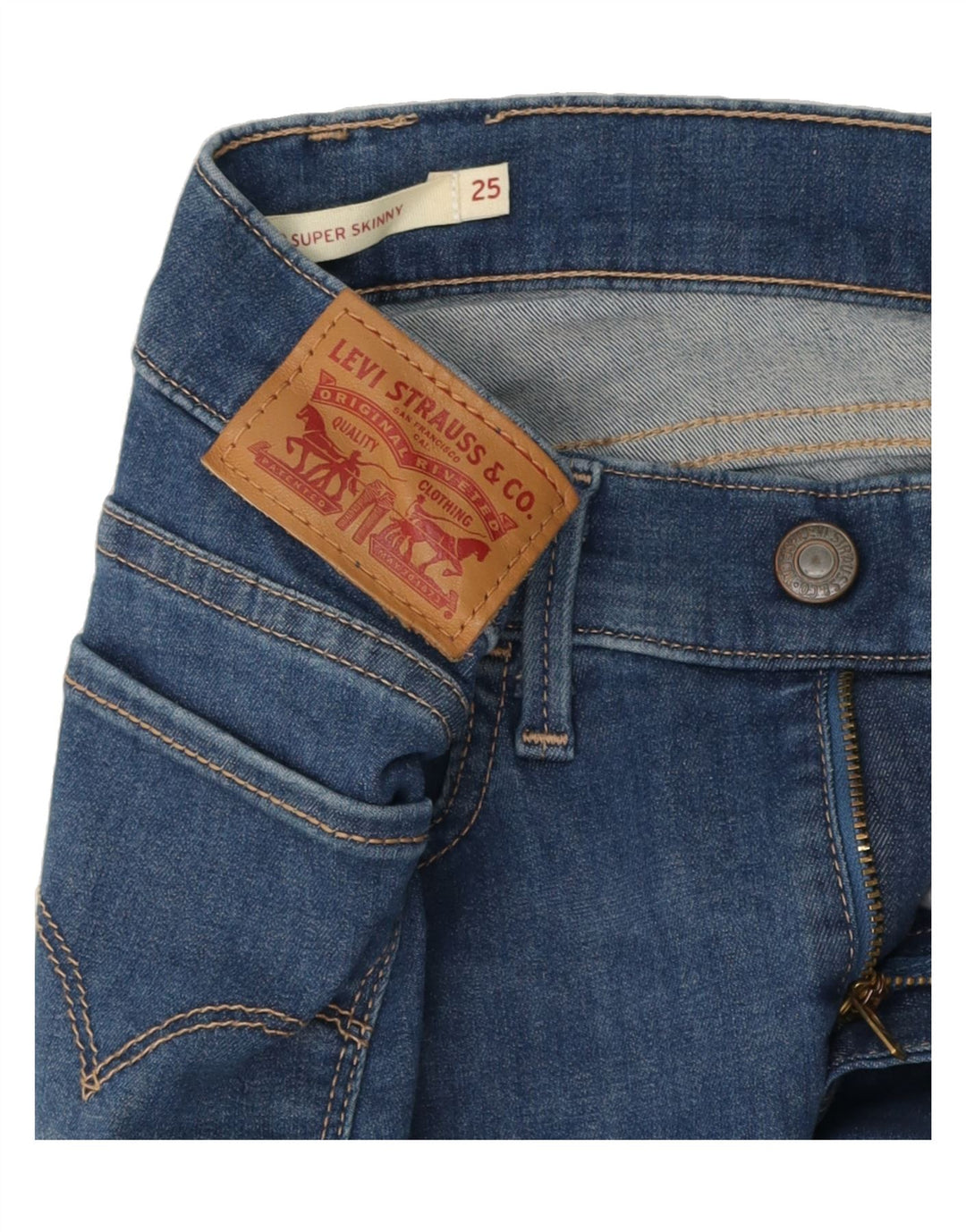 LEVI'S Womens 710 Super Skinny Jeans W25 L26 Blue Vintage Levi's and Second-Hand Levi's from Messina Hembry 