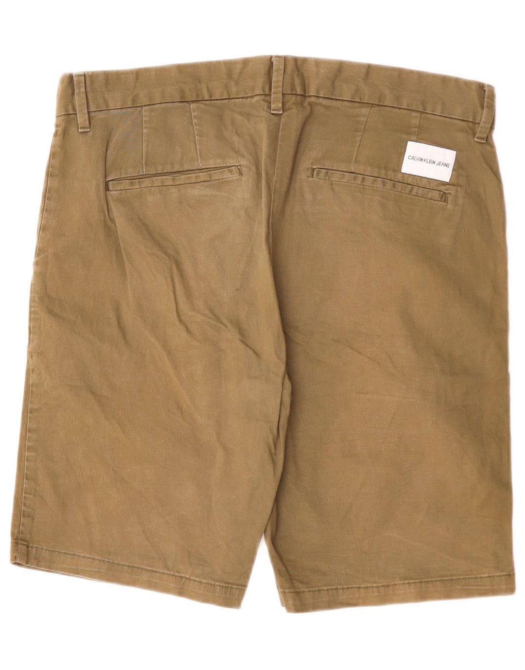 CALVIN KLEIN Herren Chinoshorts W31 Mittelbeige Baumwolle