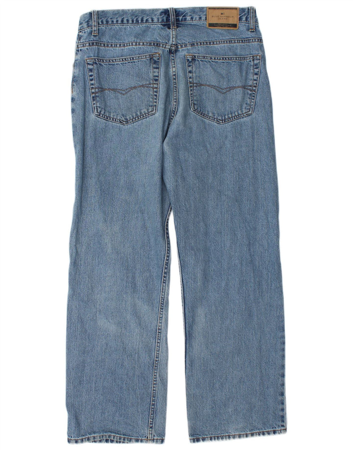 Marks & Spencer Herren Blue Harbor Straight Jeans W34 L29 Blaue Baumwolle