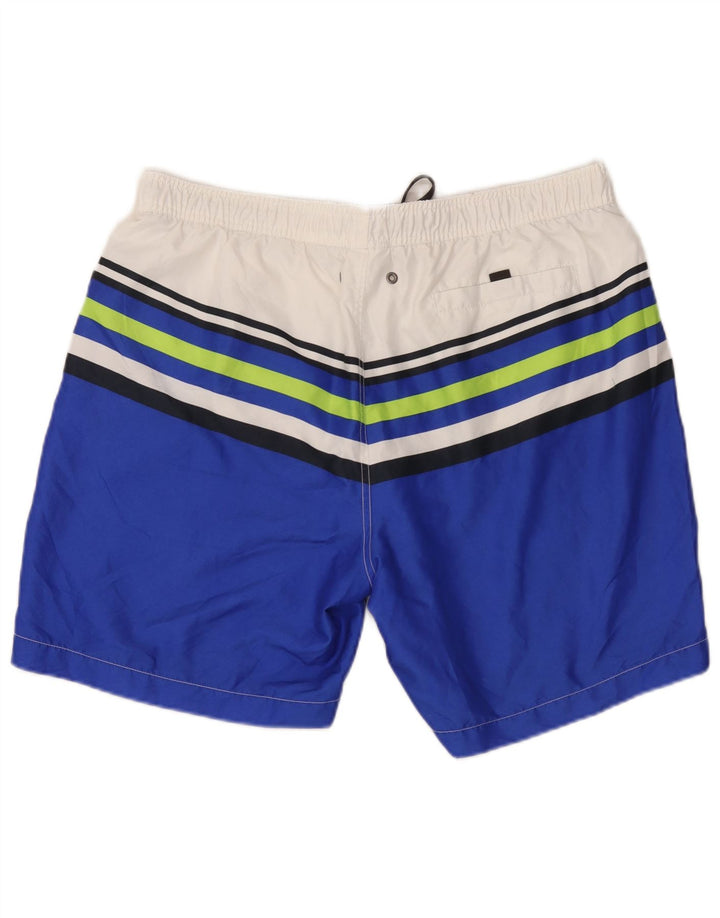 Calvin Klein Herren-Badeshorts XL, blaues Colourblock-Polyester