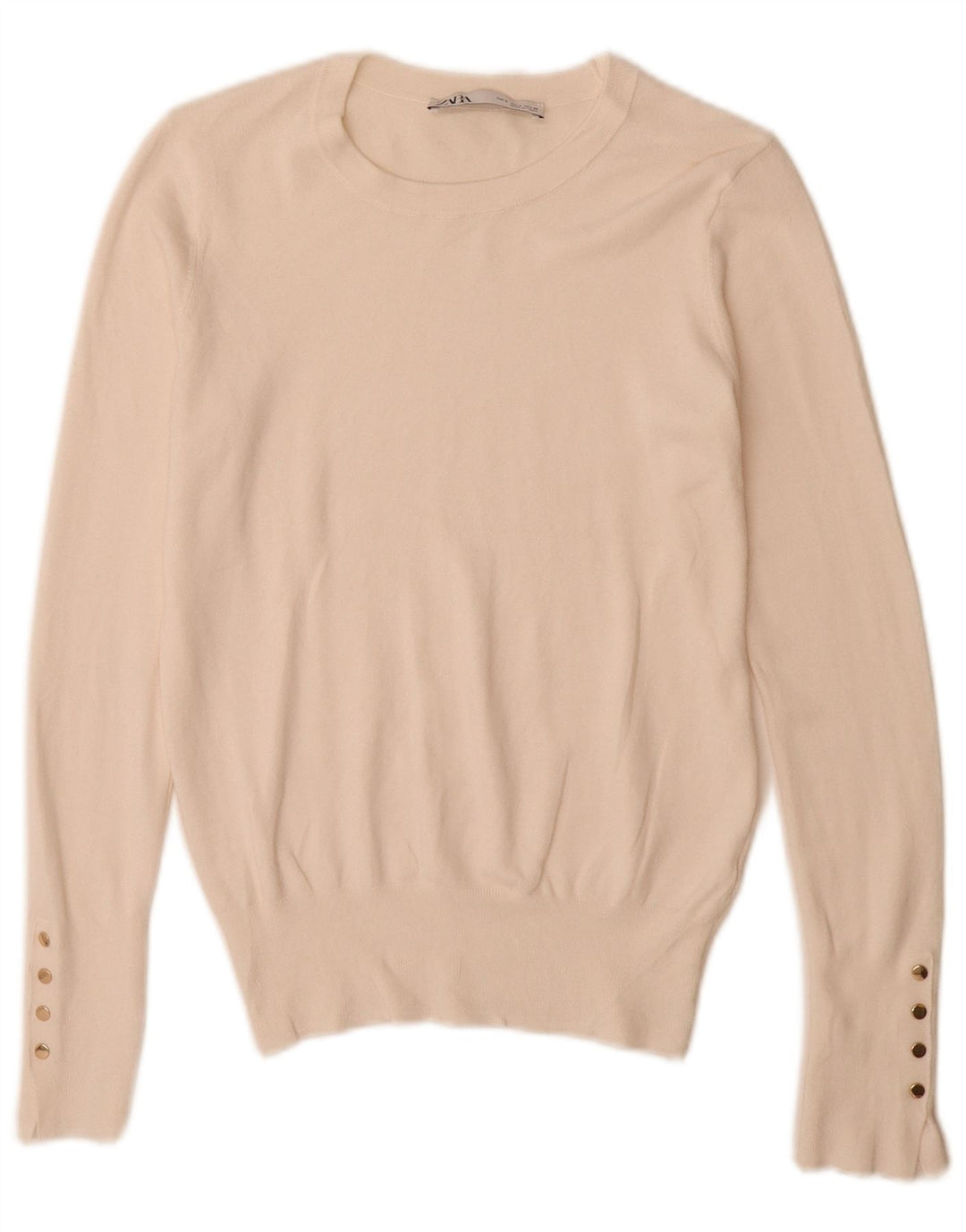 Zara Damen-Pullover mit U-Boot-Ausschnitt, Gr. 10, Größe S, Weiß