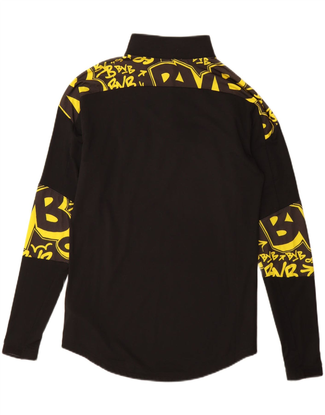 Puma Herren BVB Dortmund Pullover-Trainingsanzugoberteil mit Grafik und Reißverschluss am Hals, Größe S, Schwarz