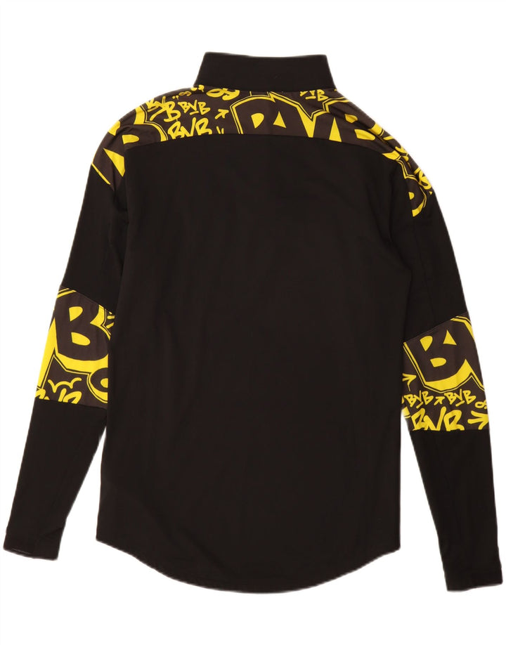 Puma Herren BVB Dortmund Pullover-Trainingsanzugoberteil mit Grafik und Reißverschluss am Hals, Größe S, Schwarz