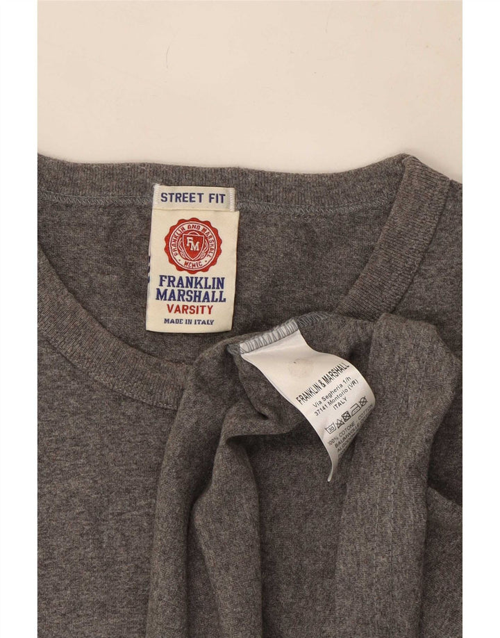 Franklin & Marshall Herren-T-Shirt-Oberteil aus mittelgrauer Baumwolle