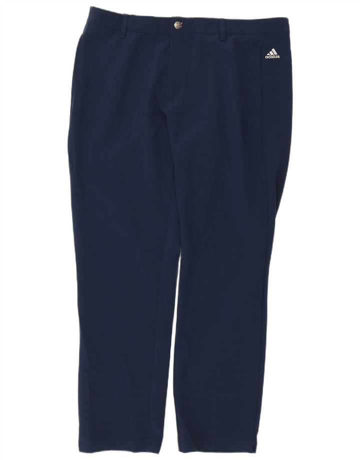 ADIDAS Herren gerade Chinohose W38 L32 Marineblau Polyester