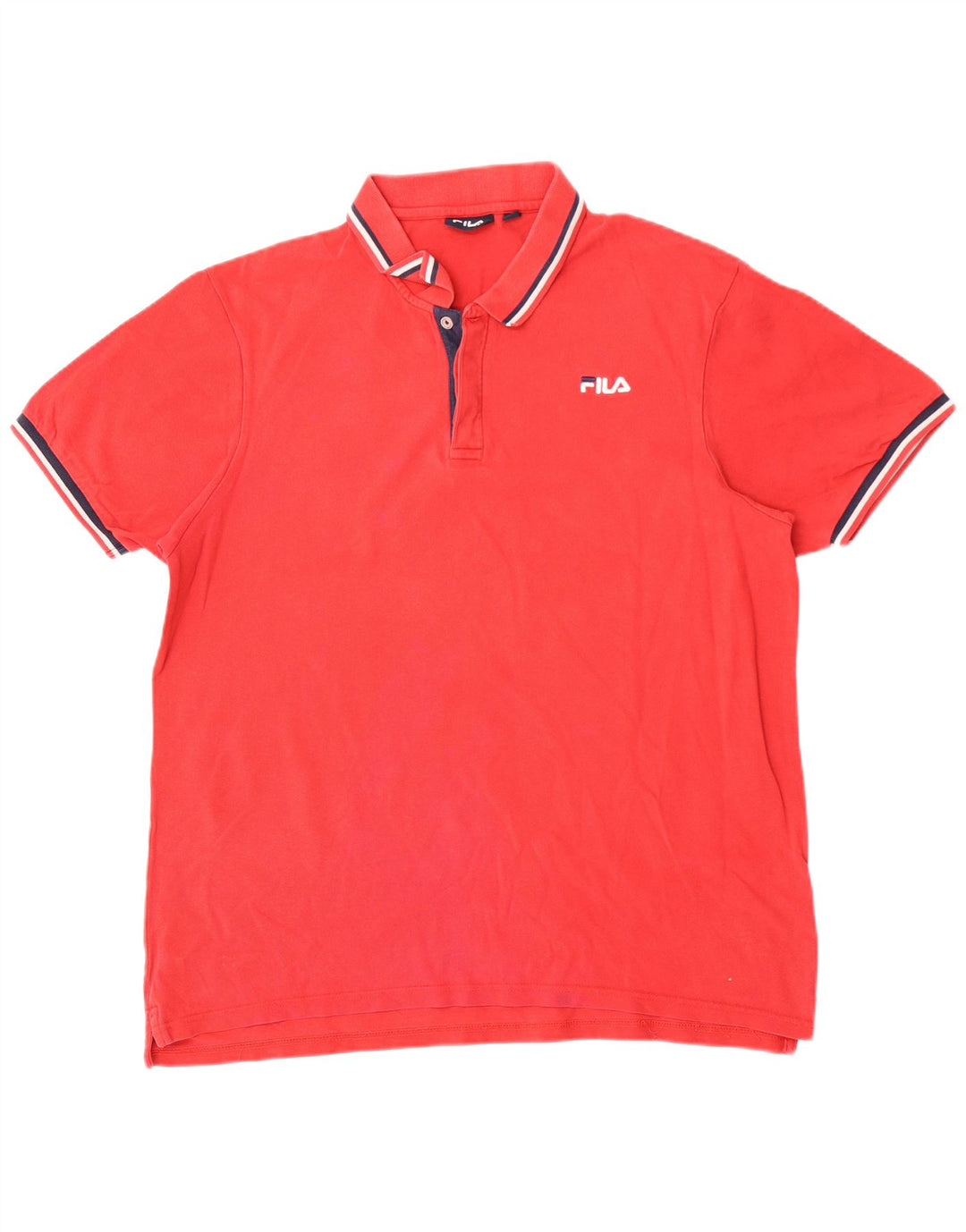 Fila Herren Poloshirt 2XL Rote Baumwolle