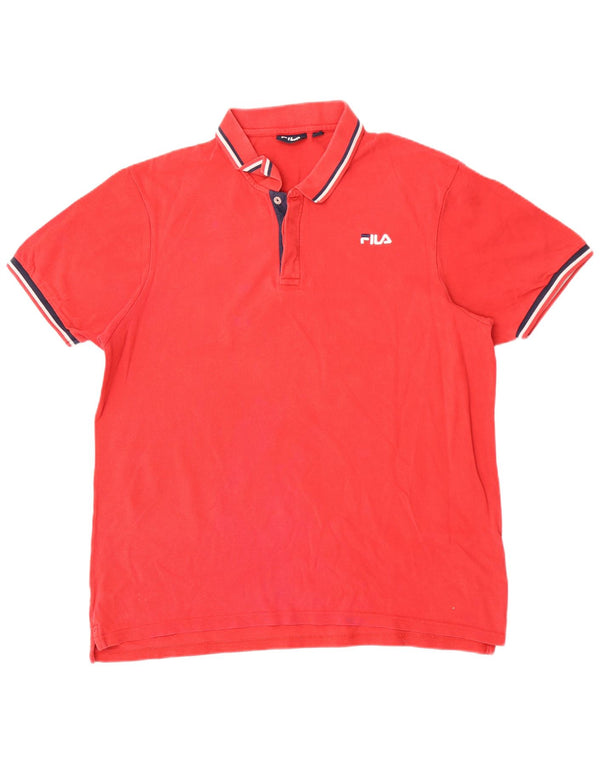 Fila Mens Polo Shirt 2XL Red Cotton