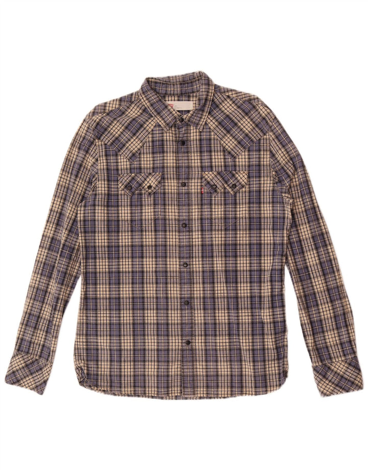 Levi's Herren-Slim-Fit-Hemd, groß, blau kariert, Baumwolle