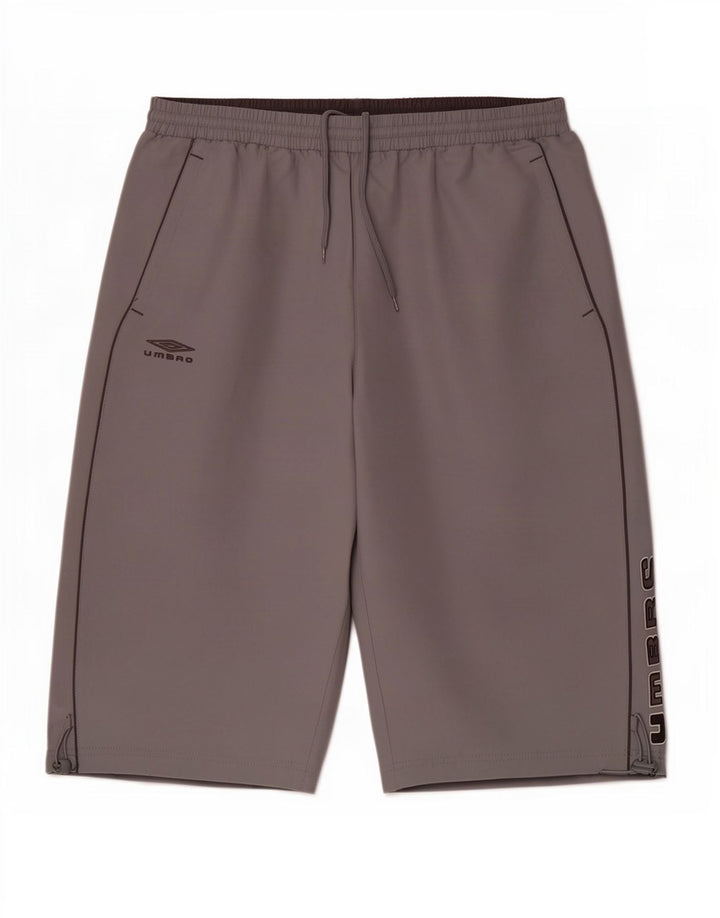Umbro Herren Grafik-Bermuda-Sportshorts, großes graues Polyester