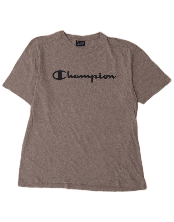 Champion Womens Graphic T-Shirt Top UK 16 Large Grau meliert