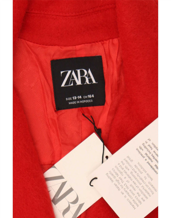 Zweireihiger Blazer von Zara für Mädchen, 13–14 Jahre, rote Wolle