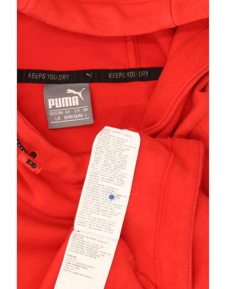 PUMA Herren Kapuzenpullover, groß, rot, Colourblock-Baumwolle