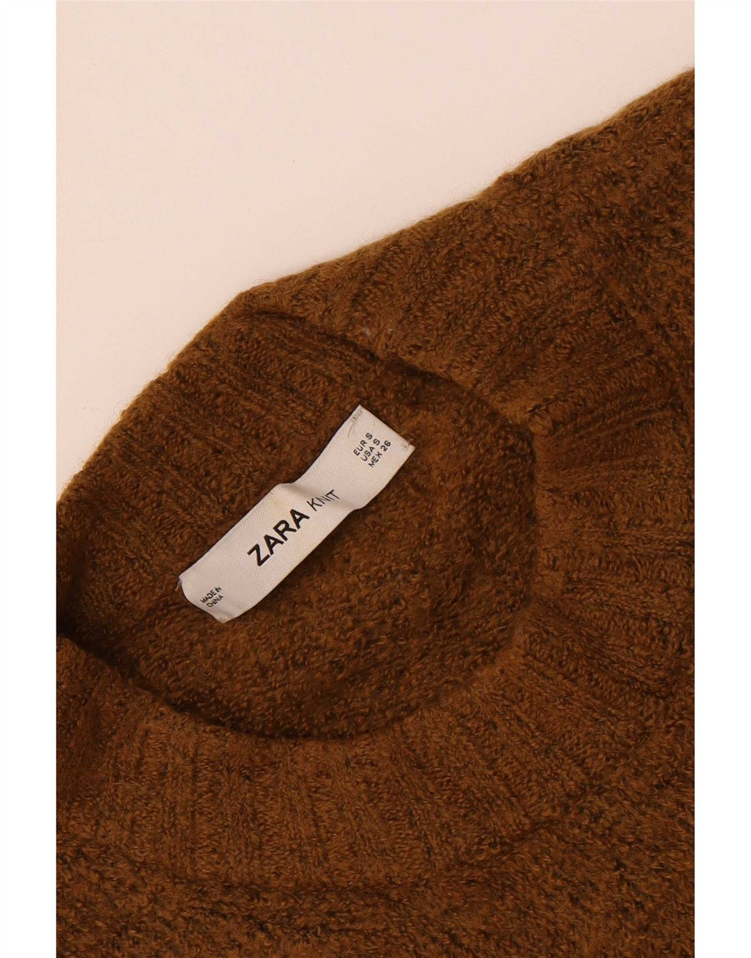Zara Damen-Pullover, übergroß, Rundhalsausschnitt, Gr. 10, Small Khaki