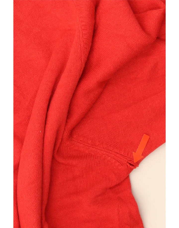 Marks & Spencer Herren Blue Harbor V-Ausschnitt Pullover Pullover Large Rot Acryl