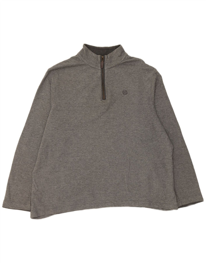 Marks & Spencer Herren-Sweatshirt mit Reißverschluss am Hals, UK 47/49, 2XL, Grau