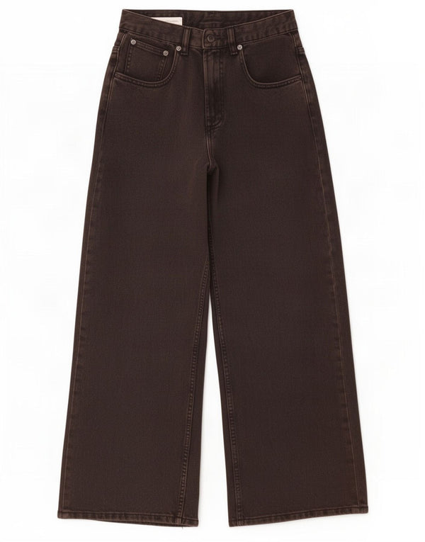 Zara Mens Wide Leg Jeans EU 34 2XS W28 L30 Black Cotton