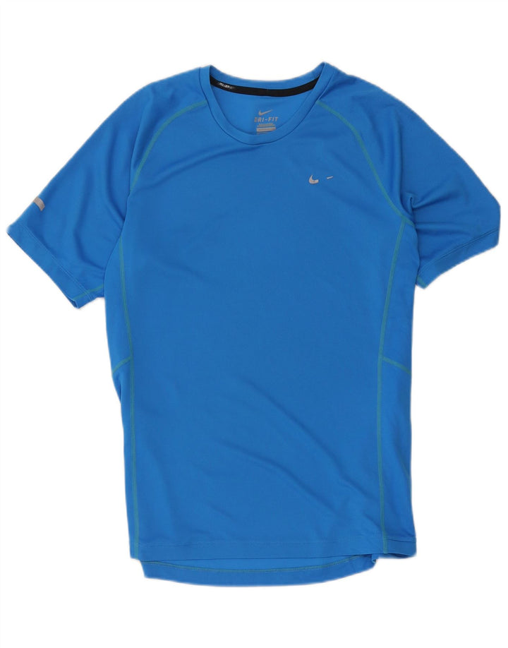 Nike Herren Dri Fit T-Shirt Top Mittelblaues Polyester