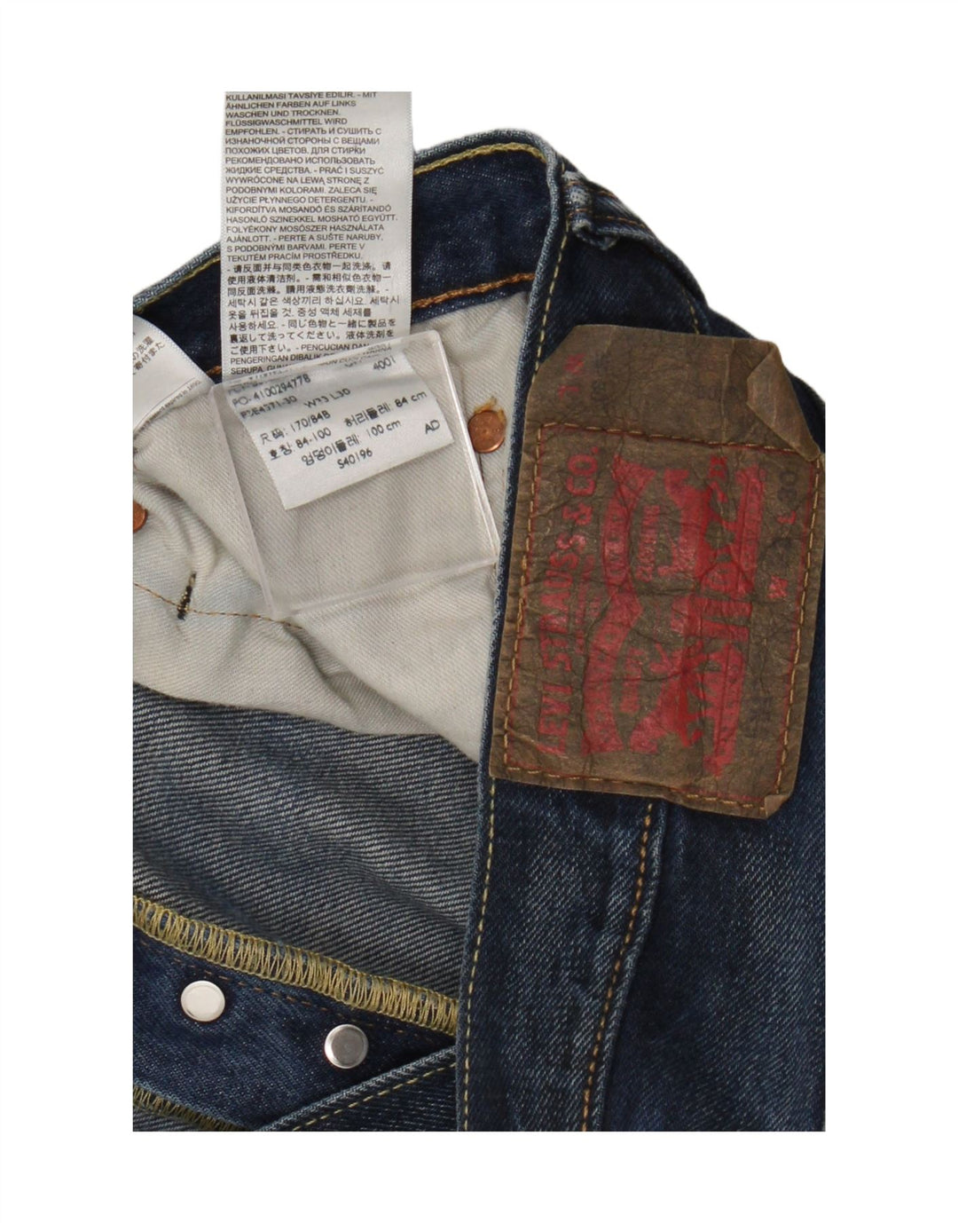 Levi's Herren Straight Jeans W33 L30 Marineblaue Baumwolle