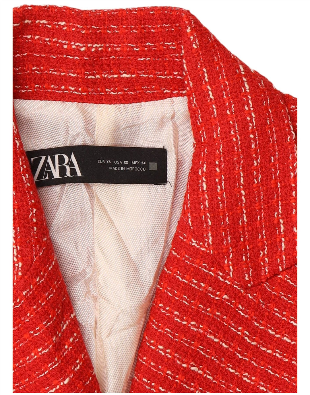 Zweireihiger Blazer für Damen von Zara, Gr. 6, XS, rot gestreift