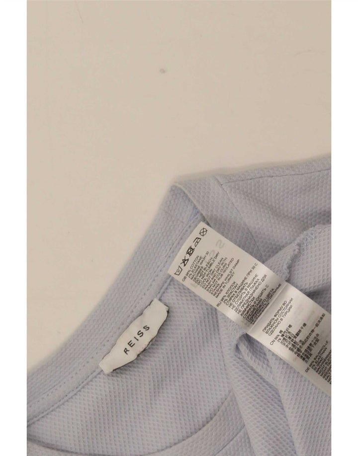 Reiss Herren-T-Shirt-Oberteil aus mittelblauer Baumwolle