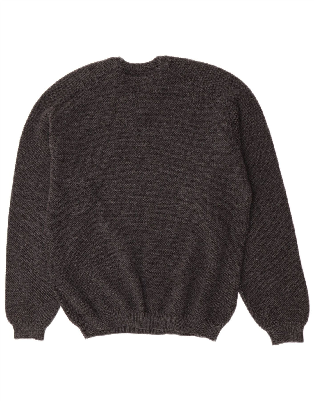 White Sails Herren-Pullover mit V-Ausschnitt aus mittelgrauer Schurwolle