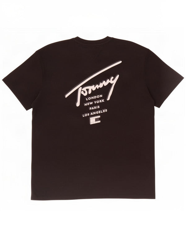 Tommy Hilfiger Herren Grafik T-Shirt Top 2XL Schwarz Baumwolle