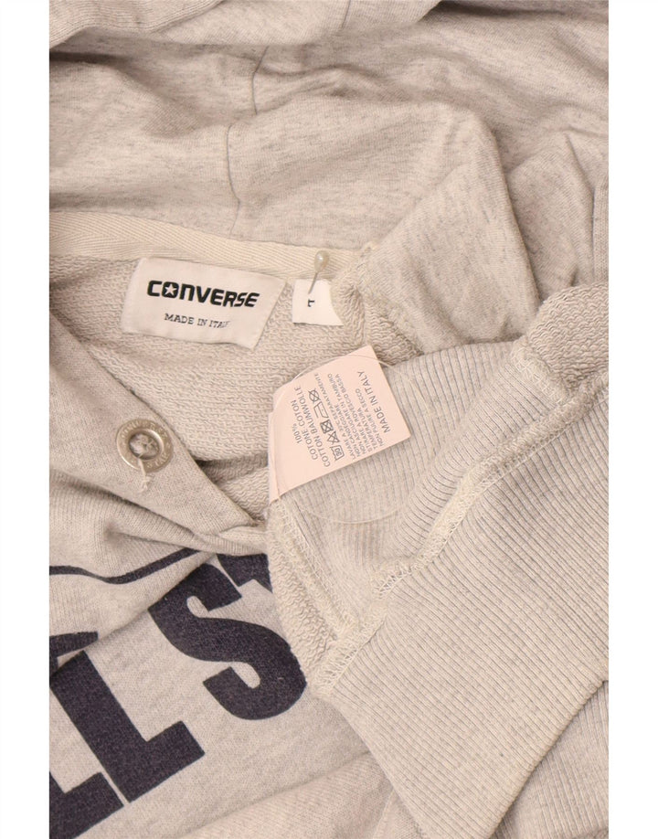 Converse Herren-Kapuzenpullover mit Grafik, groß, graue Baumwolle