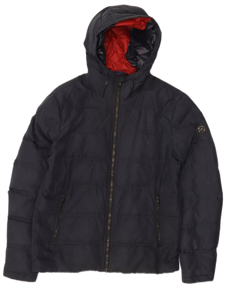 Michael Kors Herren-Jacke mit Kapuze, gepolstert, UK 38, mittelmarineblau, Polyester