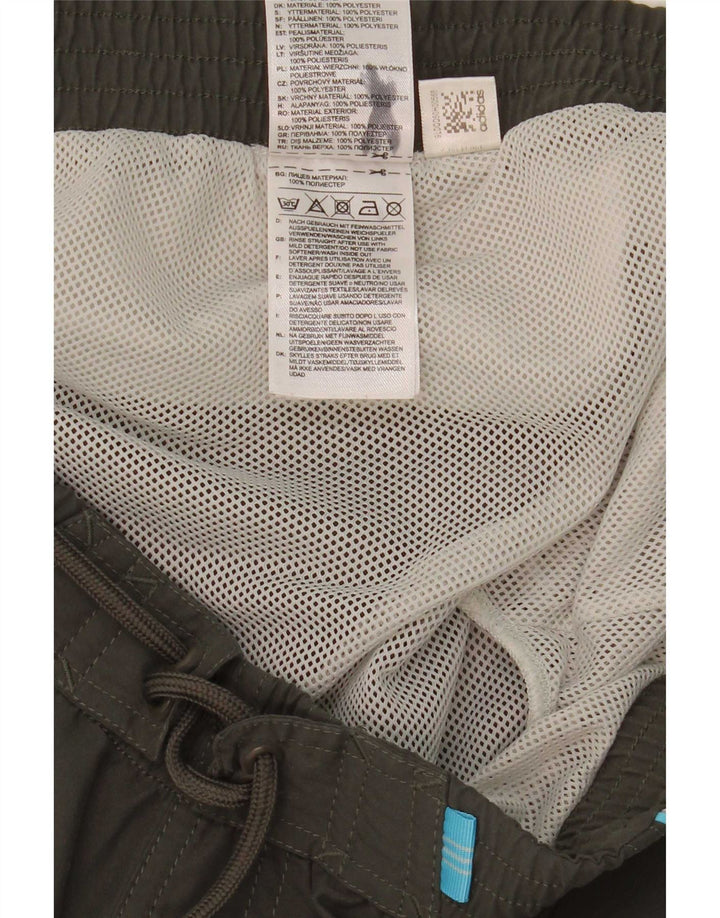 Adidas Herren-Badeshorts mit Grafik, groß, graues Colourblock-Polyester