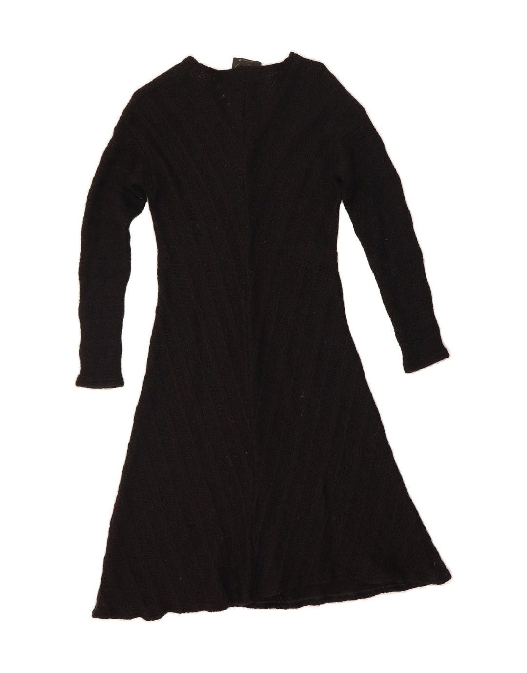 VINTAGE Womens Long Sleeve Jumper Dress EU 38 Medium Black Lambswool Vintage Vintage and Second-Hand Vintage from Messina Hembry 