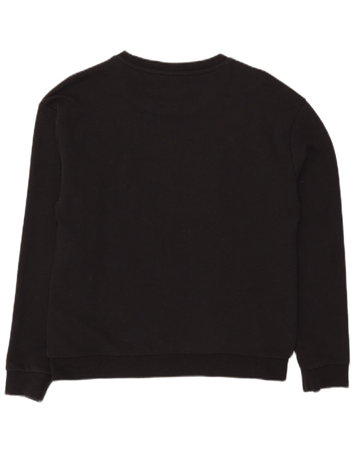 Fila Damen Grafik-Sweatshirt-Pullover UK 14 Mittelschwarze Baumwolle