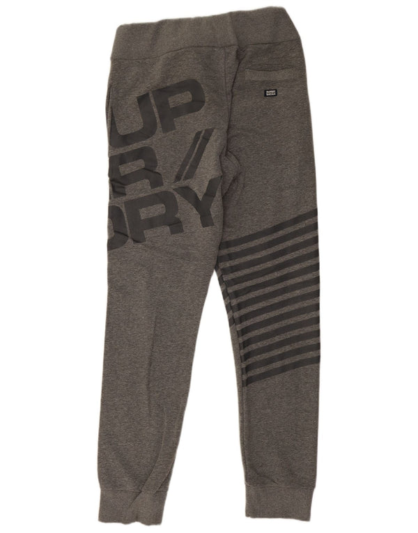 Superdry Mens Graphic Tracksuit Trousers Joggers Large  Grey Striped Cotton