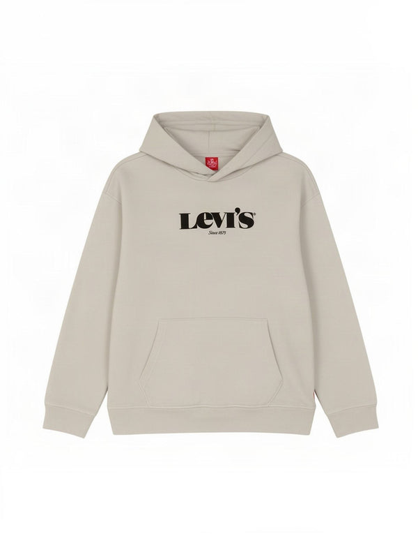 Levi's Damen-Kapuzenpullover mit Grafik, übergroß, UK 10, Größe S, weiße Baumwolle