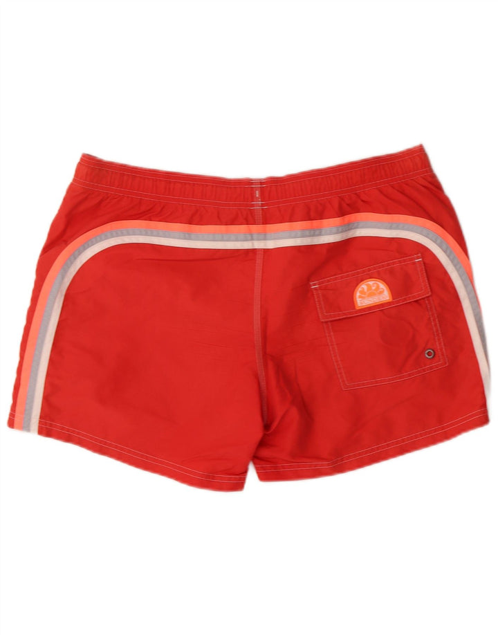 Sundek Herren-Badeshorts mit Grafik, groß, rotes Nylon