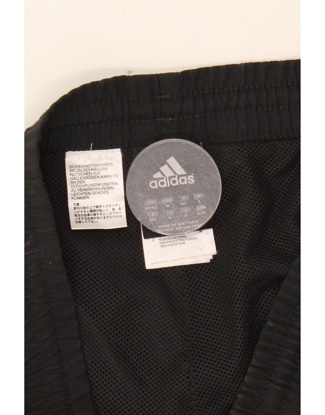 ADIDAS Herren-Trainingshose UK 40/42 Mittelschwarzes Polyester