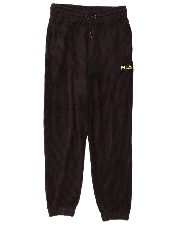 Fila Damen Trainingshose Jogger UK 8 Small Schwarz Baumwolle