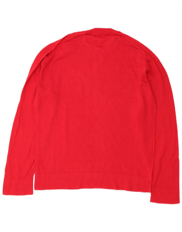 Calvin Klein Jeans Herren-Pullover mit Rundhalsausschnitt, mittelrote Baumwolle