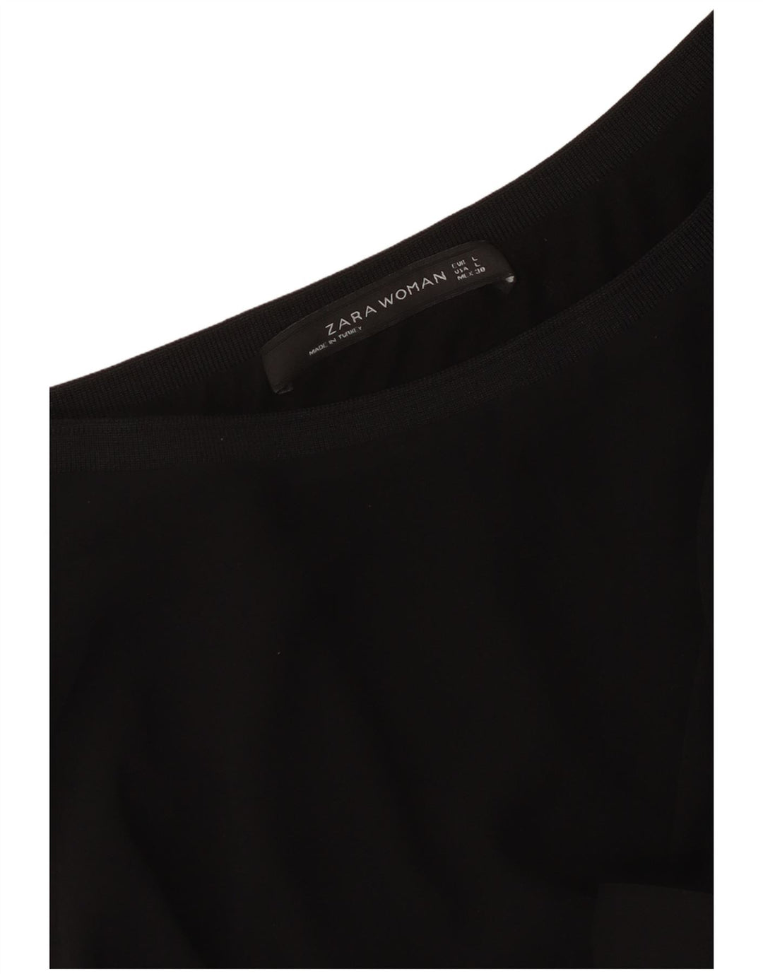 Zara Damen Loose Fit Crop Bluse Top UK 14 Large Schwarz Modern