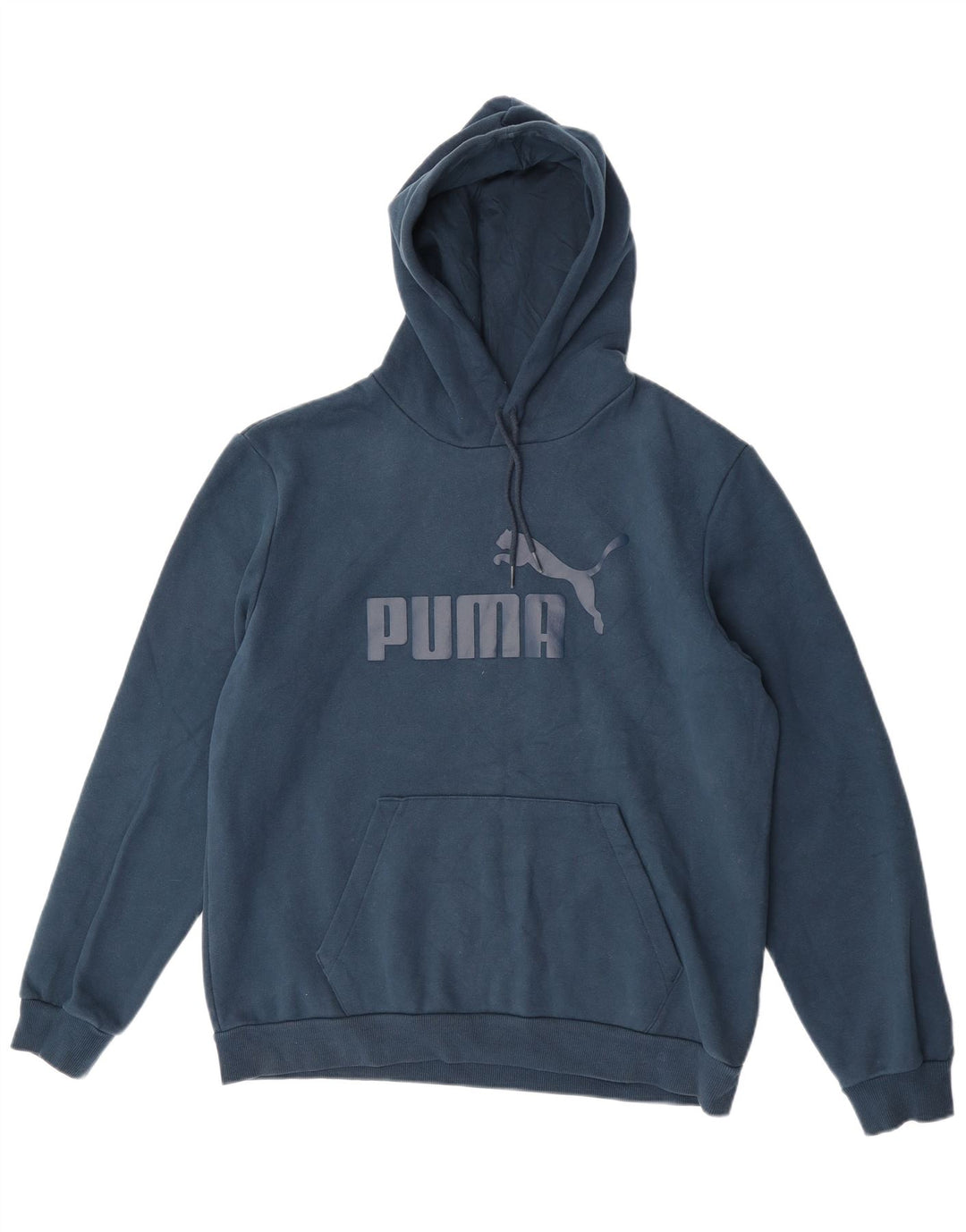 Puma Herren-Kapuzenpullover mit Grafik, groß, aus blauer Baumwolle