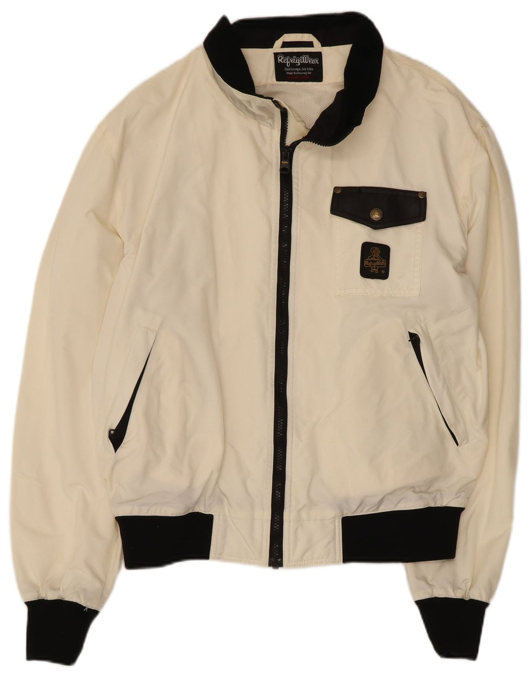 Refrigiwear Herren Bomber Regenjacke UK 36 Small Weiß Colourblock Nylon