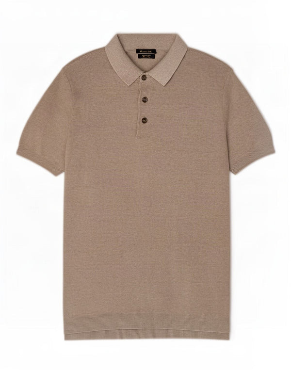 Massimo Dutti Herren-Poloshirt, große graue Baumwolle