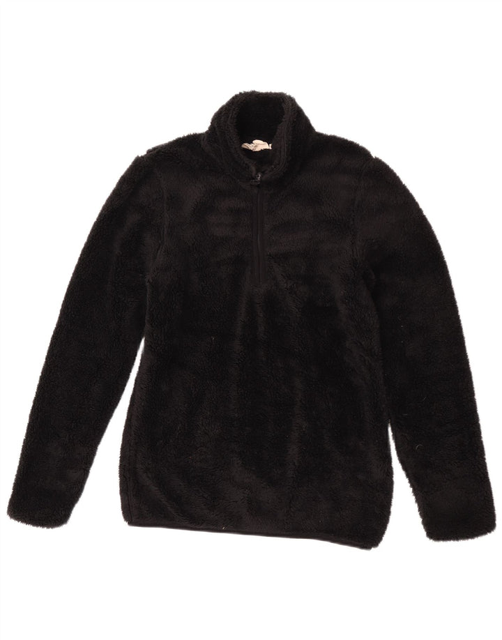 Mountain Warehouse Damen-Fleecepullover mit Reißverschluss am Kragen, UK 8, Größe S, Schwarz, Polyester