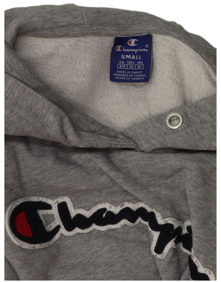 Champion Damen-Pullover mit übergroßem Crop-Hoodie, Gr. 10, Größe S, Grau meliert