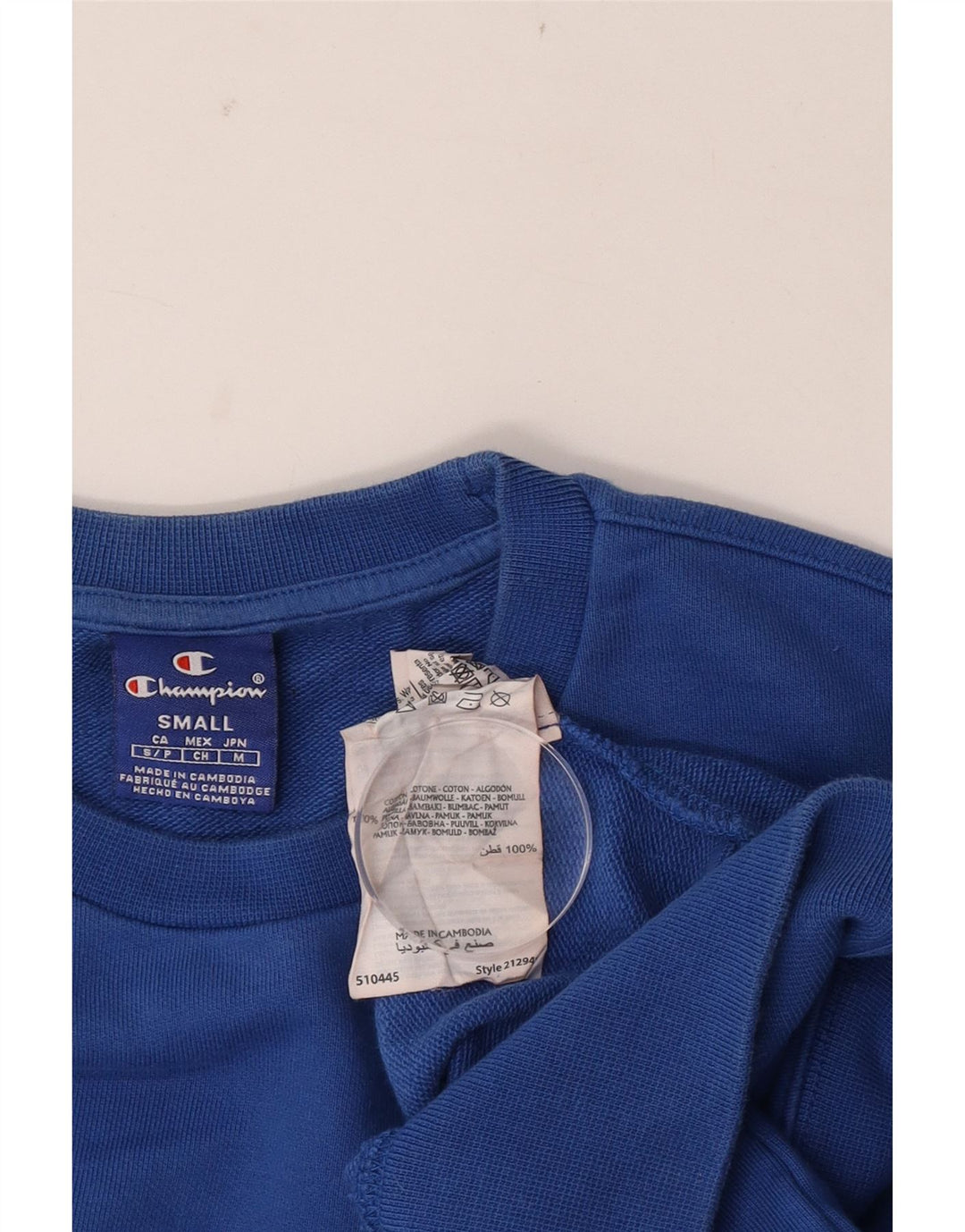 Champion Herren-Sweatshirt mit Grafik, Größe S, Blau, Baumwolle