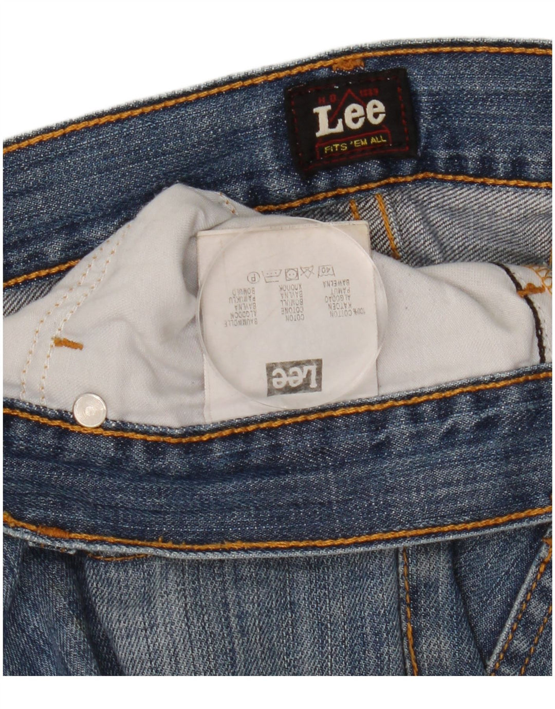 Lee Herren Knox Straight Jeans W38 L34 Blaue Baumwolle