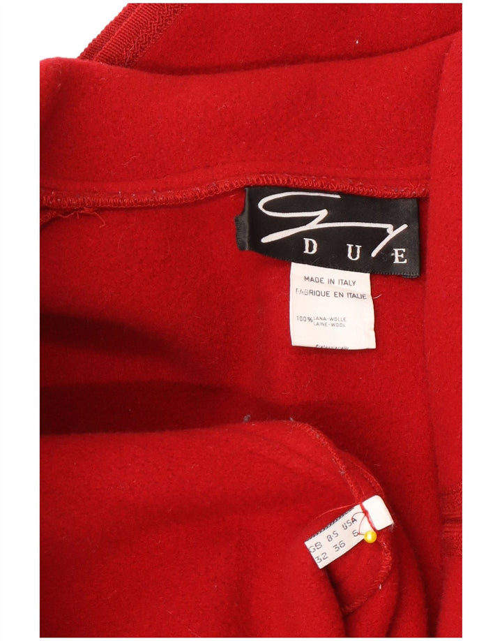 Genny Damen-Blazer mit 3 Knöpfen, übergroß, UK 10, kleine rote Wolle